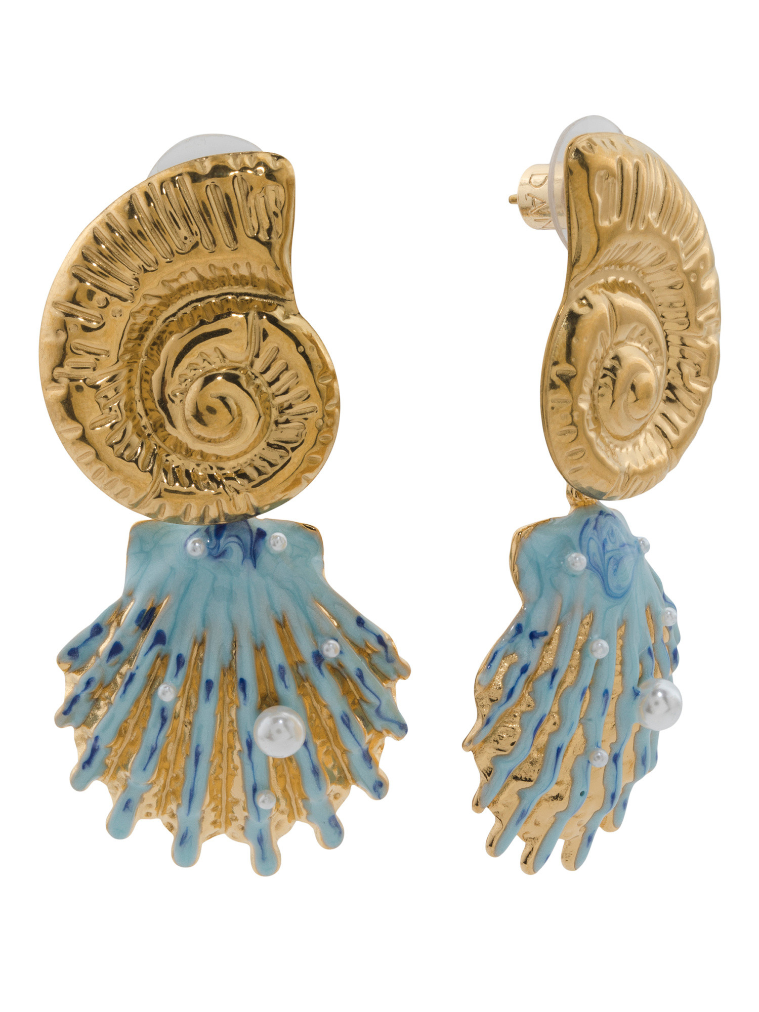 Gold Celine Shell Earrings | TJ Maxx