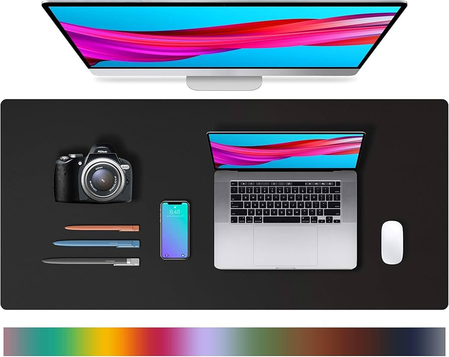 Leather Desk Pad Protector,Mouse Pad,Office Desk Mat,Non-Slip PU Leather Desk Blotter,Laptop Desk... | Amazon (US)