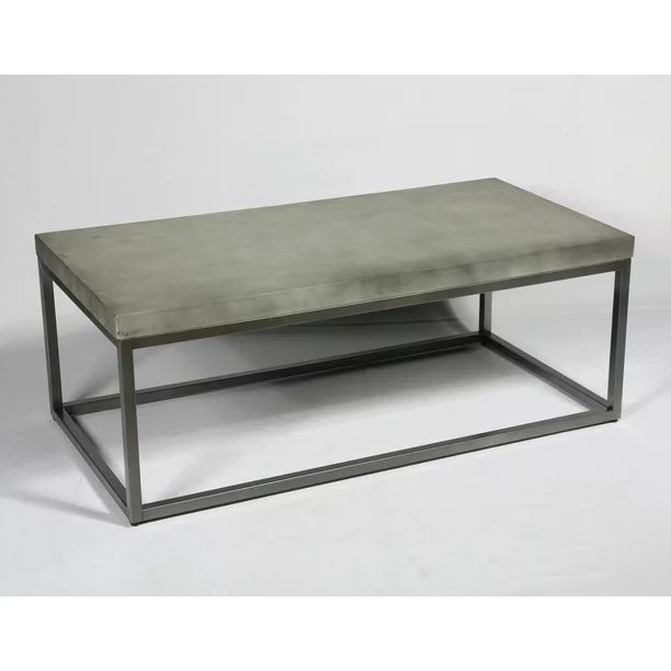 Emerald Home Onyx Aged Concrete and Brushed Nickel 48" Coffee Table with Rustic Concrete Look Top... | Walmart (US)