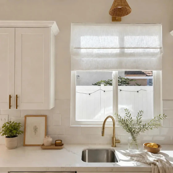 Liz Linen Cordless Roman Shade | TWOPAGES Curtains | TWOPAGES