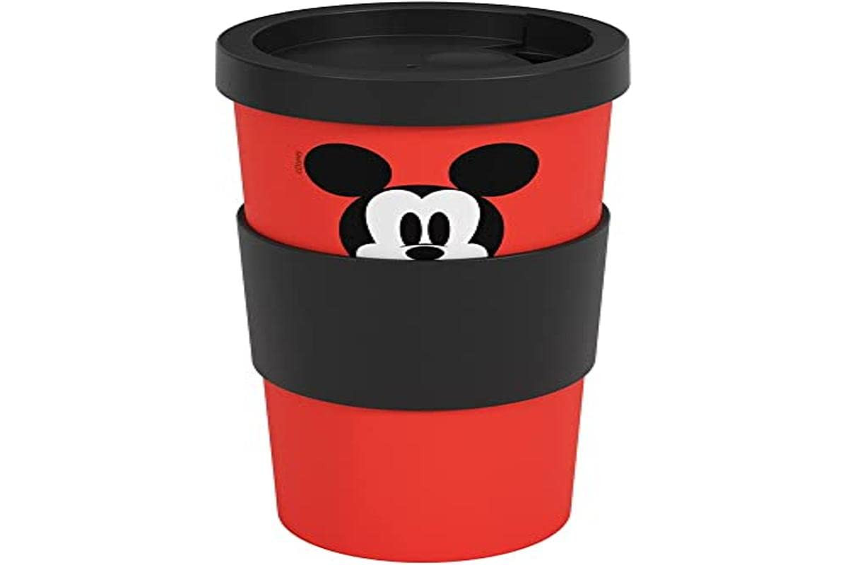 Copo de Café com Tampa Nutri Mickey Disney,500ml, 8,6 x 8,6 x 16,2 cm, Vermelho e Preto, Coza | Amazon (BR)