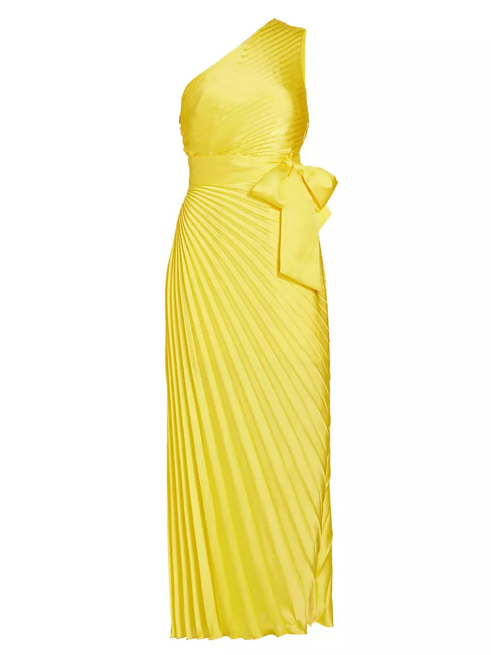 Estelle Pleated Satin One-Shoulder Dress | Saks Fifth Avenue