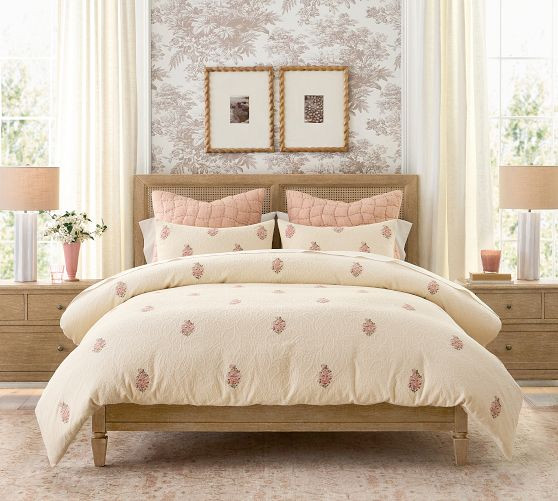 Maisie Embroidered Chenille Duvet Cover | Pottery Barn (US)