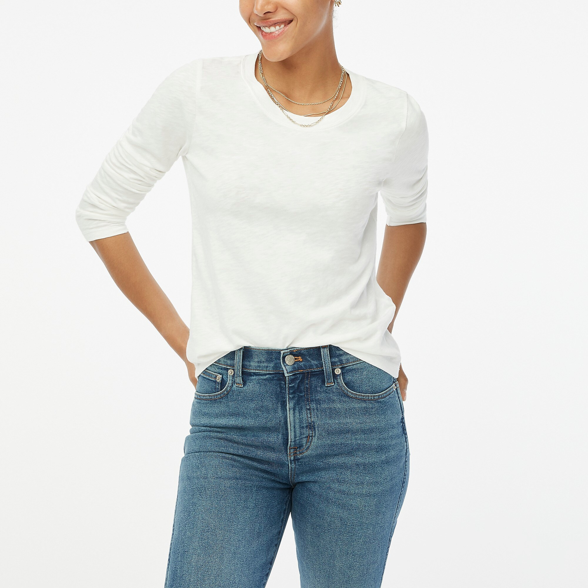 Long-sleeve crewneck girlfriend tee | J.Crew Factory