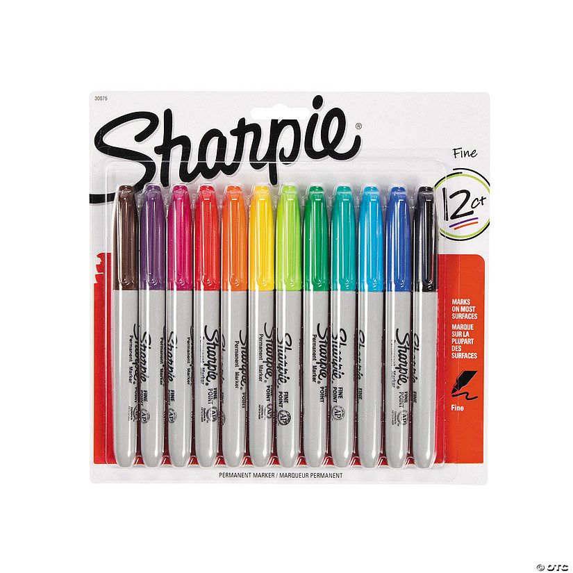 12-Color Sharpie® Fine Point Permanent Markers | Oriental Trading Company