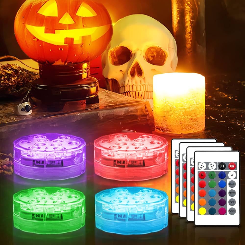 Creatrek LED Pumpkin Lights with Remote, 16 Color Changing Pumpkin Lights, Battery Operated Pool ... | Amazon (US)
