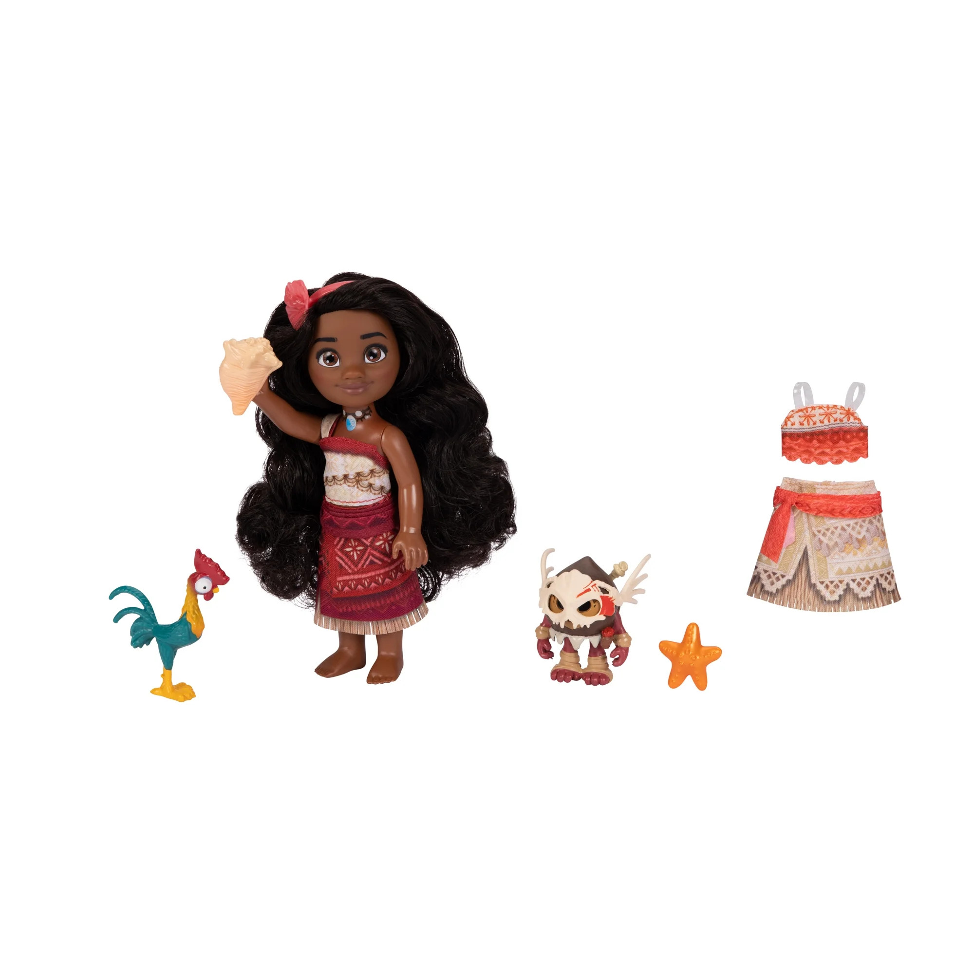 Disney's Moana 2 Adventure Petite Set 6 inch Tall Moana Doll with 2 Outfits and Accessories - Wal... | Walmart (US)