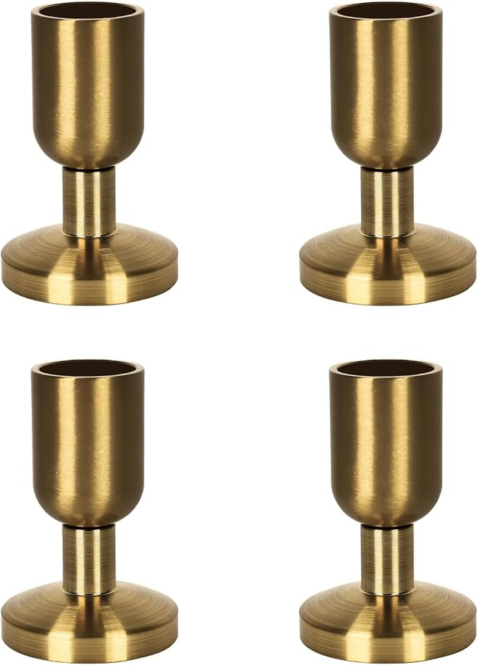 Vintage Gold Taper Candle Holders Set of 4, Gold Candle Stick Holders for Dining Table, Wedding C... | Amazon (US)
