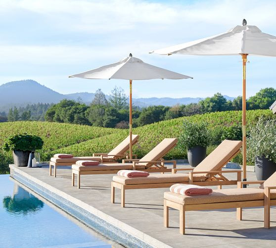 Malibu Teak Outdoor Single Chaise Lounge | Pottery Barn (US)