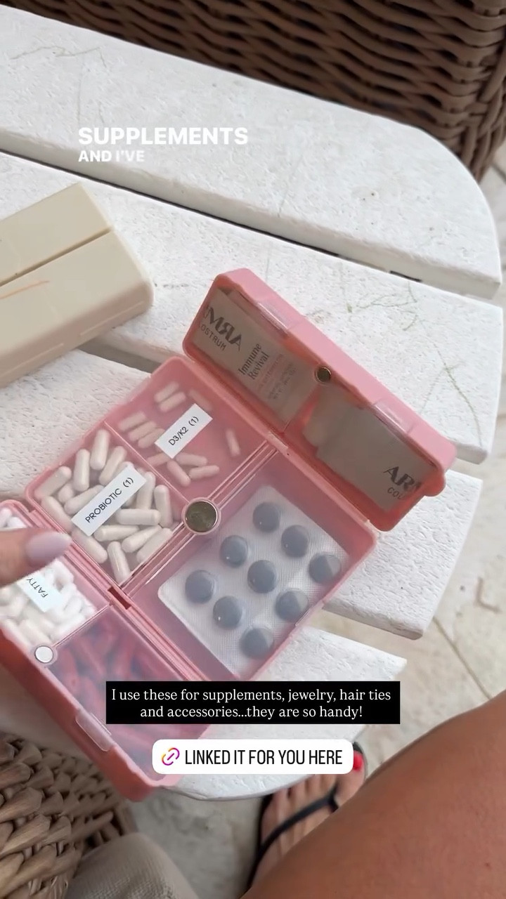 I use these for supplements, jewelry, hair ties and accessories…….they are so handy!