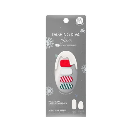 Dashing Diva Glaze Semi-Cured Gel Nail Strips All Wrapped up 32 Count | Walmart (US)