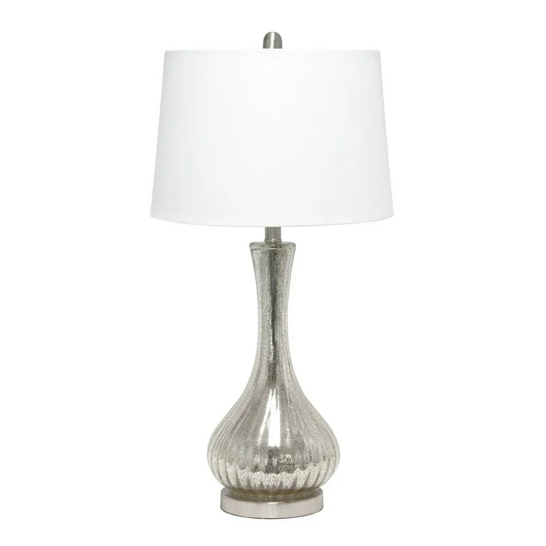 Lalia Home Glass Tear Drop Table Lamp in Mercury Gray with White Shade | Walmart (US)