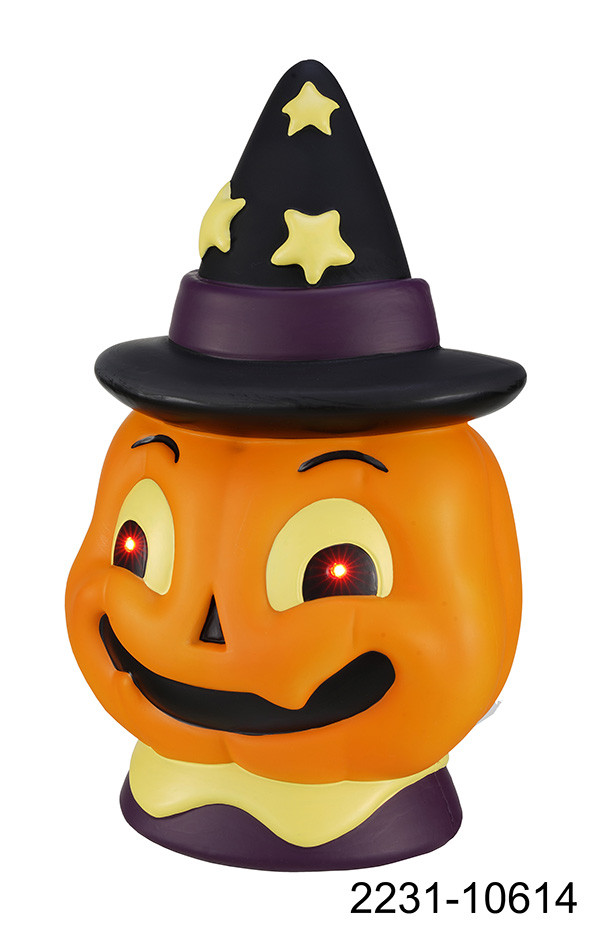 Halloween Indoor Decorative 10INCH LED Orange Plastic Vintage Pumpkin | Walmart (US)