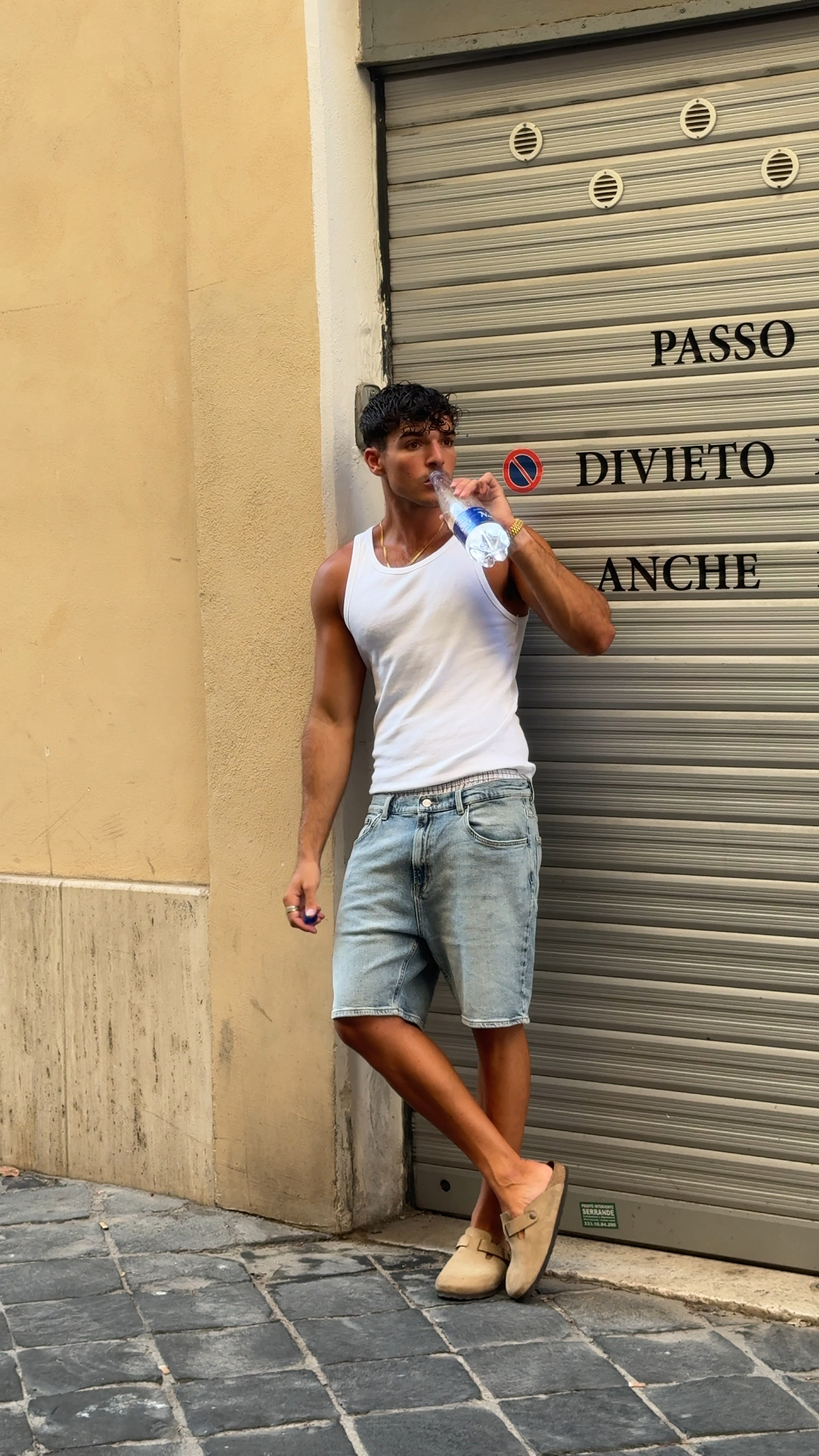 Basics in Europe. White tank and denim. Cotton On has so many good basics, and pair it up with venroy boxers and Birkenstock Boston clogs 😮‍💨 

#LTKshoes #LTKstyletip