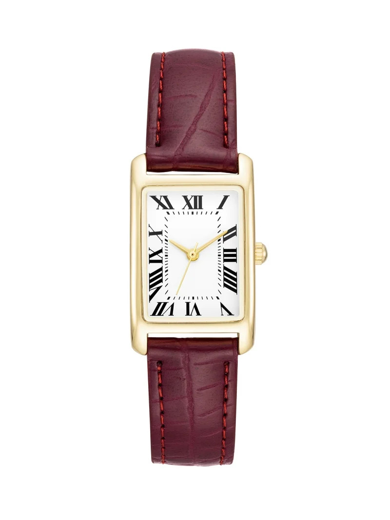 Time and Tru Gold Tone Ladies Watch with Leather Strap | Walmart (US)