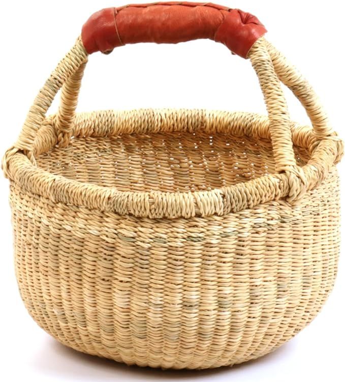 Fair Trade Dye-Free Fully Shaped Mini Market Basket 7-9" Across, 20122, Made in Bolga, Ghana, Wes... | Amazon (US)