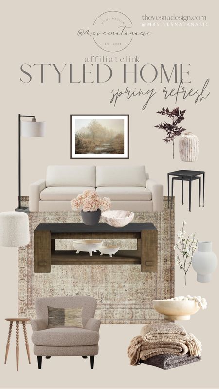 Styled living room for inspo! Love these nesting tables and this rug is the softest! We have this same coffee table.

Living room, modern home, transitional style, coffee table, side table, lamp, sofa, nesting tables, rug, area rug, hydrangea, spring decor, home decor, vase, decor bowl, coffee table, ottoman, accent chair, vase, home refresh, Pottery Barn, vintage art, artwork, artisan vase, travertine vase, travertine bowl, travertine, 

#LTKFind #LTKSeasonal #LTKhome
