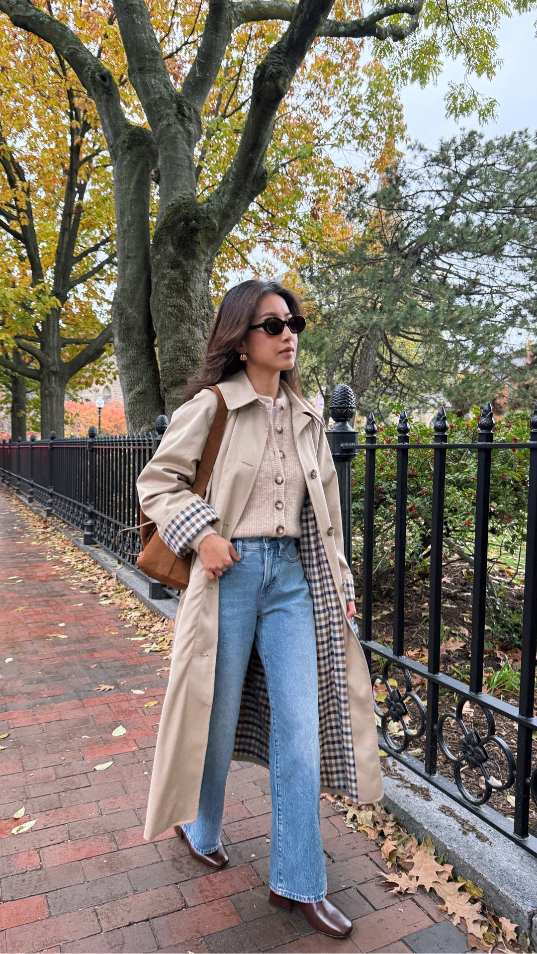 Sezane gift with purchase today! Get a really printed cute tote bag with any order 

• Clyde trench coat size 0 runs roomy and longer for petites , water resistant love the inside plaid print 

• Othello cardigan in light beige xxs sezane wool sweaters have a slight itch factor so I always wear layered over a tee

• Paulette boots in glossy chocolate size 4, which fits like US 5. Sezane sizes are 1 off from US sizes. 

Linked another boot on my wishlist 

• Madewell perfect vintage wide leg jeans 24 petite & oval sunglassess

Fall outfit ideas, autumn style combos, petite friendly 

 

#LTKSeasonal #LTKStyleTip #LTKPetite