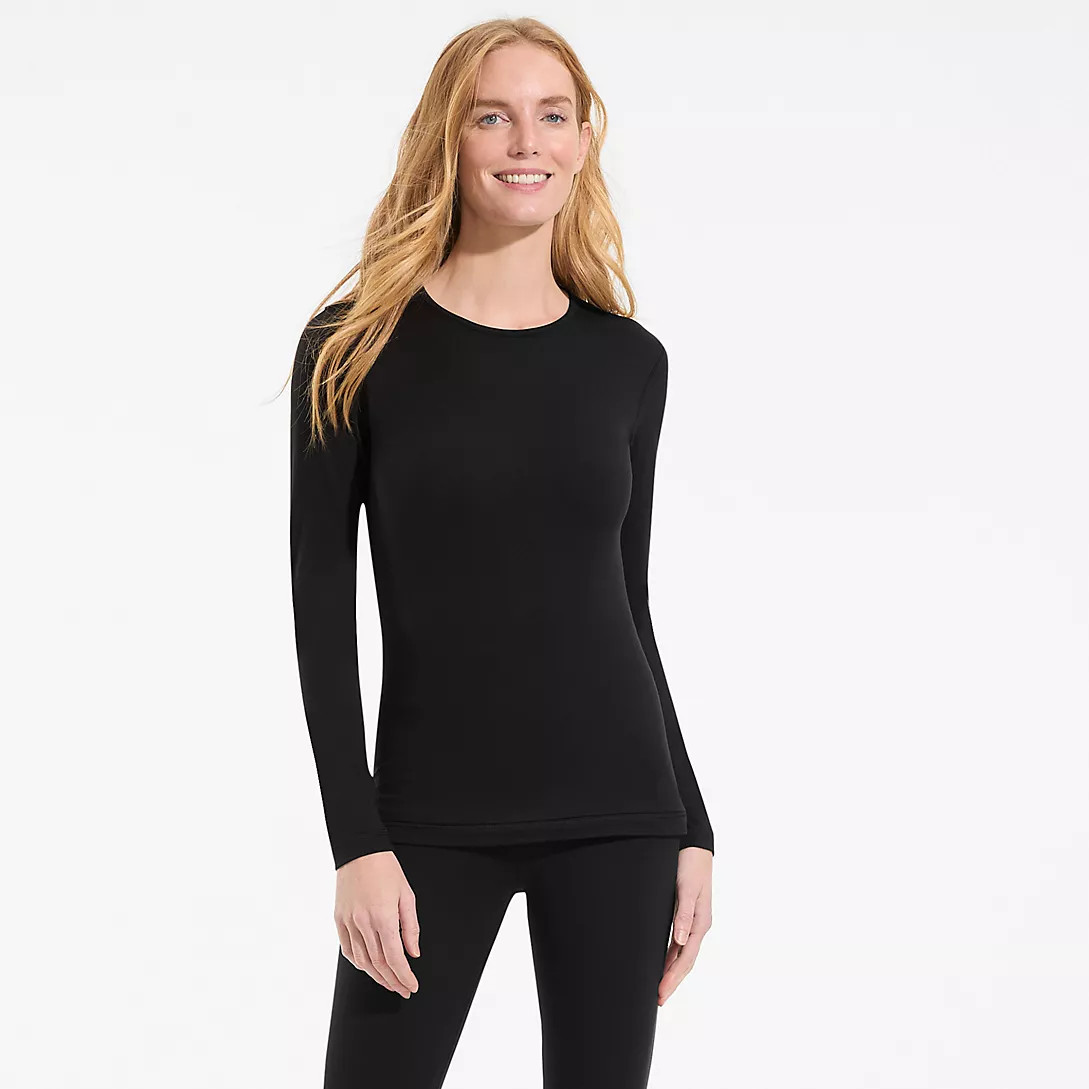 Women's Baselayer Cozy Thermaskin Crewneck Top | Lands' End (US)