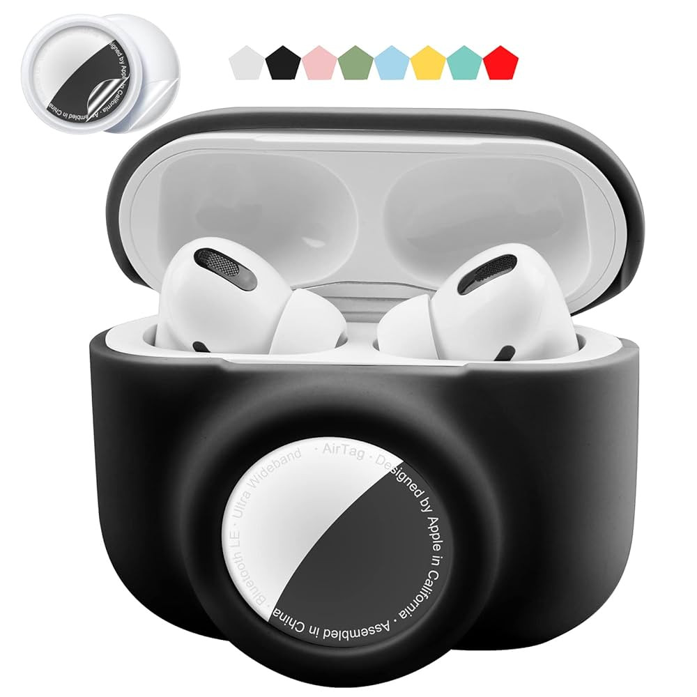 2 in 1 Protective Skin Case Compatible for Airpods Pro and Airtag Case Combo Set, Silicone GPS Tr... | Amazon (US)