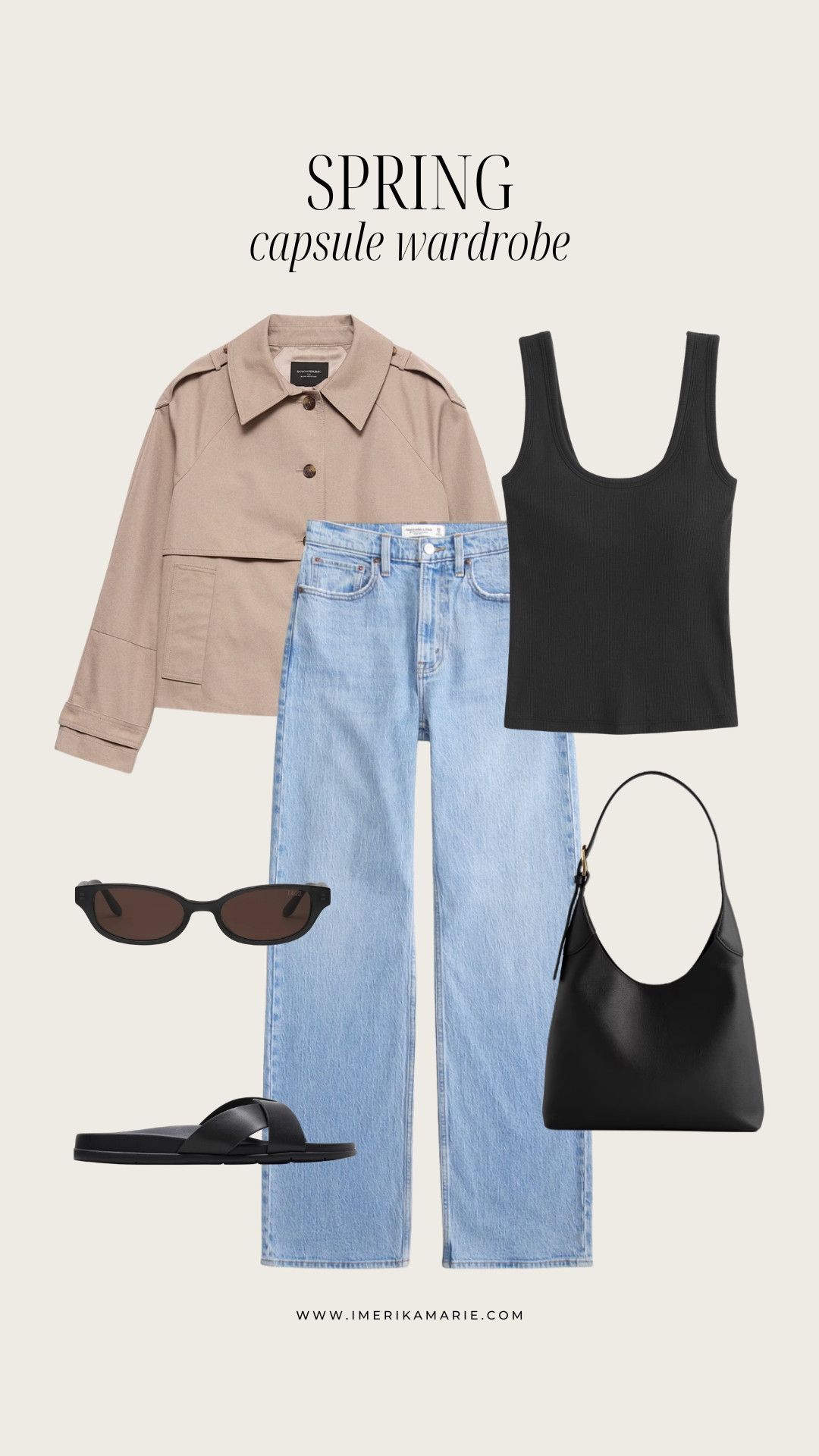 Spring Capsule Wardrobe Outfit

These are the kind of pieces you’ll reach for over and over — simple, versatile, and easy to style. Perfect for building a go-to spring wardrobe. Short trench jacket and jeans featuring a black shoulder bag and black sandals. 

 

#LTKootd #LTKSeasonal