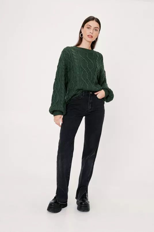Chunky Cable Knit Sweater | Nasty Gal (US)