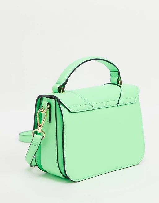 ALDO Lotharewen cross body bag with gold hardware in neon green | ASOS (Global)