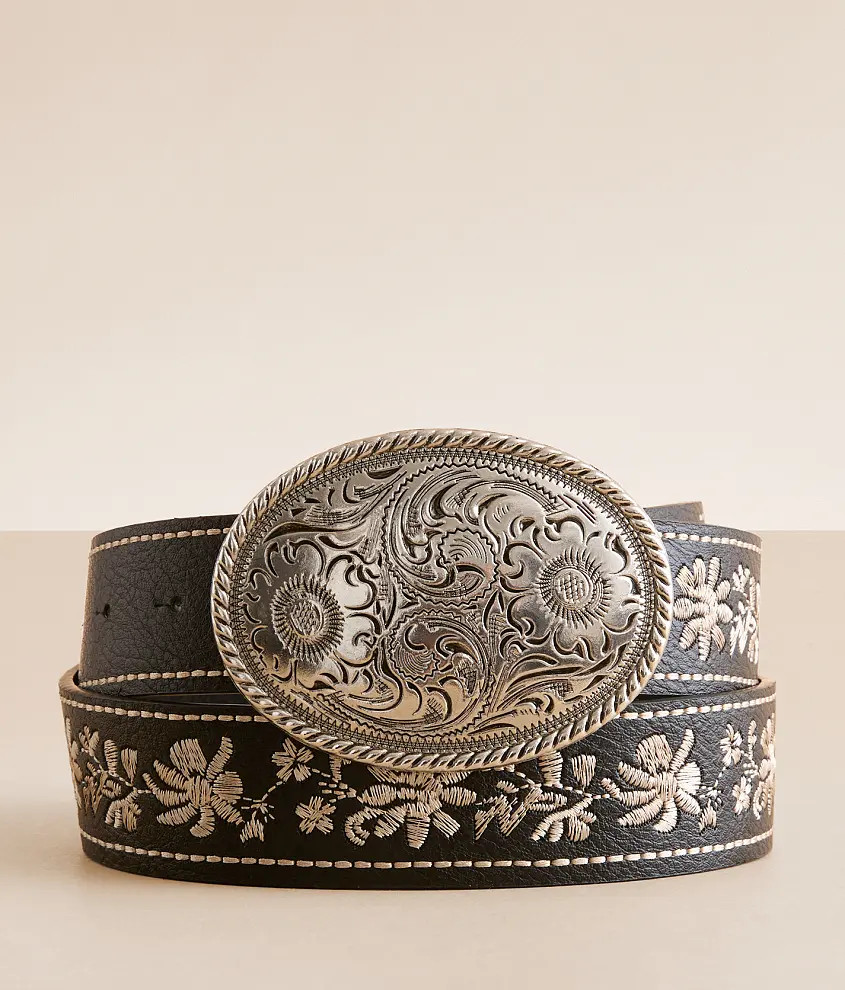 Embroidered Western Belt | Buckle
