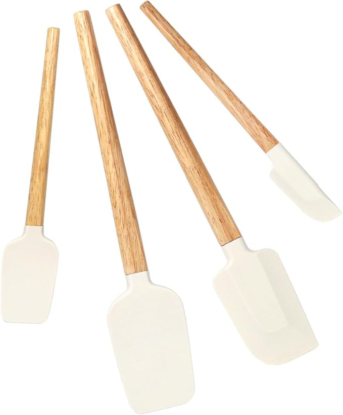 Amazon.com: Silicone Spatula Set, Food Grade Rubber Spatula-4 Piece Nonstick Rubber Spatulas, Spo... | Amazon (US)