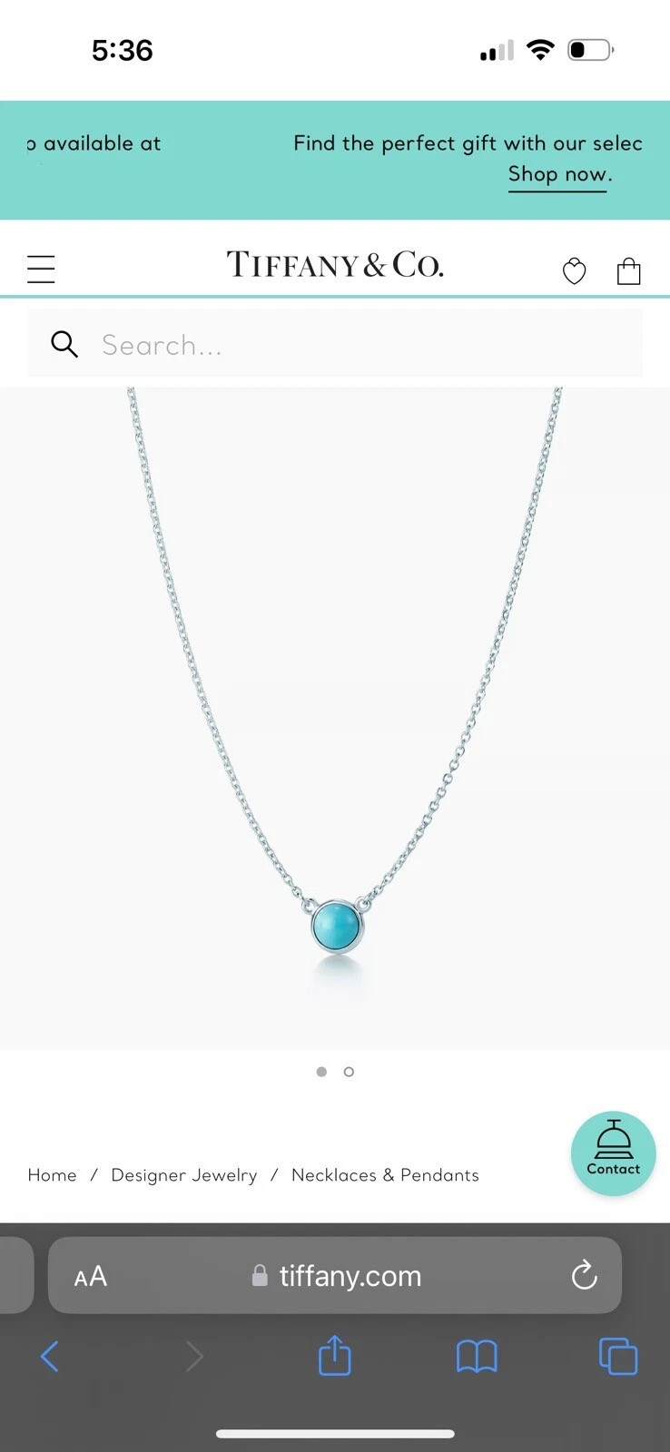 Tiffany Elsa Peretti Color by the Yard turquoise Pendant  | eBay | eBay US