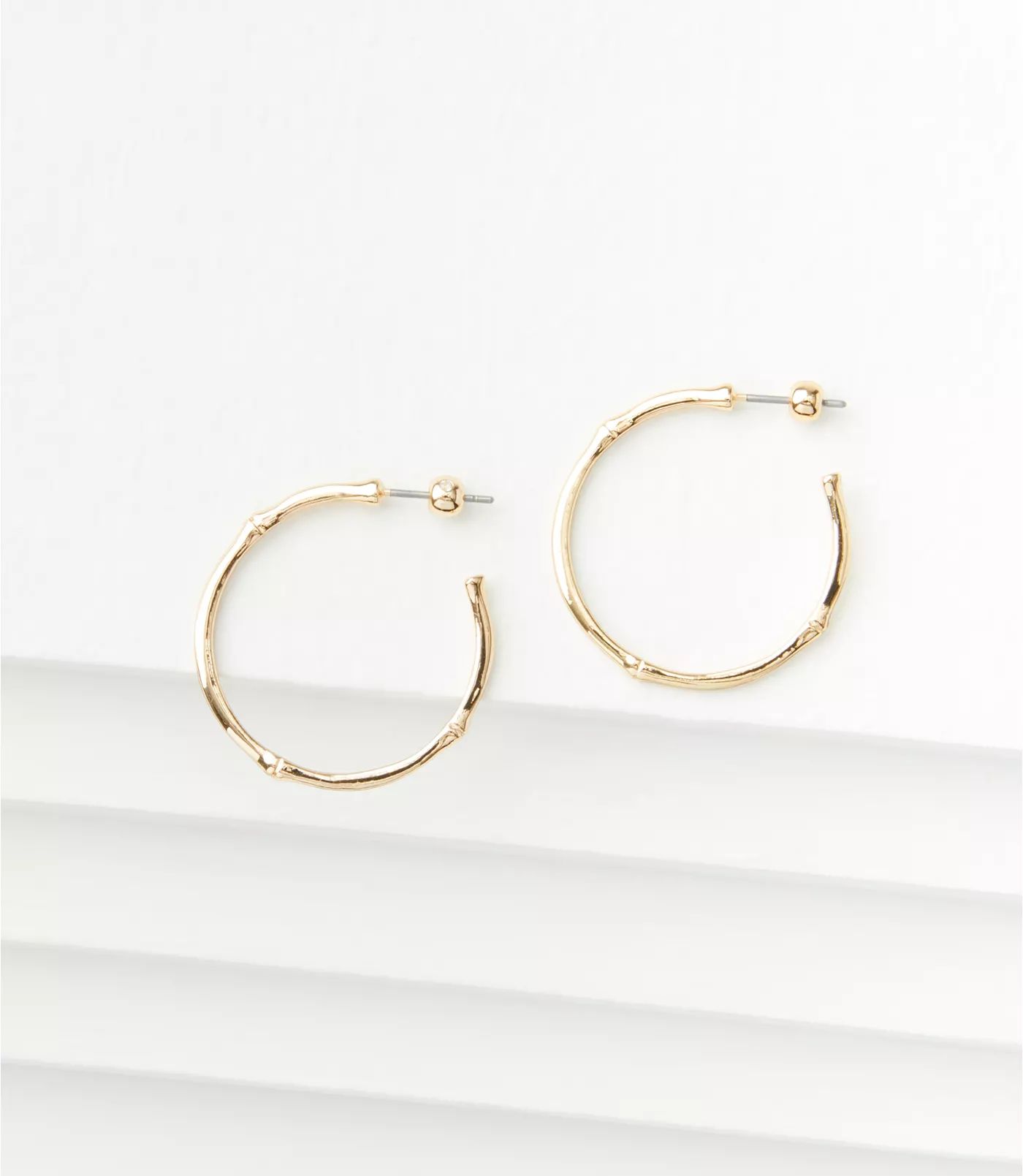 Bamboo Hoop Earrings | LOFT