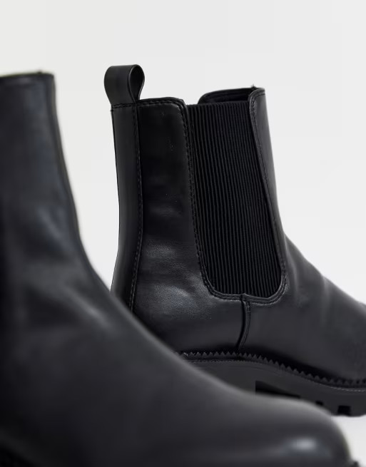 ASOS DESIGN Action chunky chelsea boots in black | ASOS US