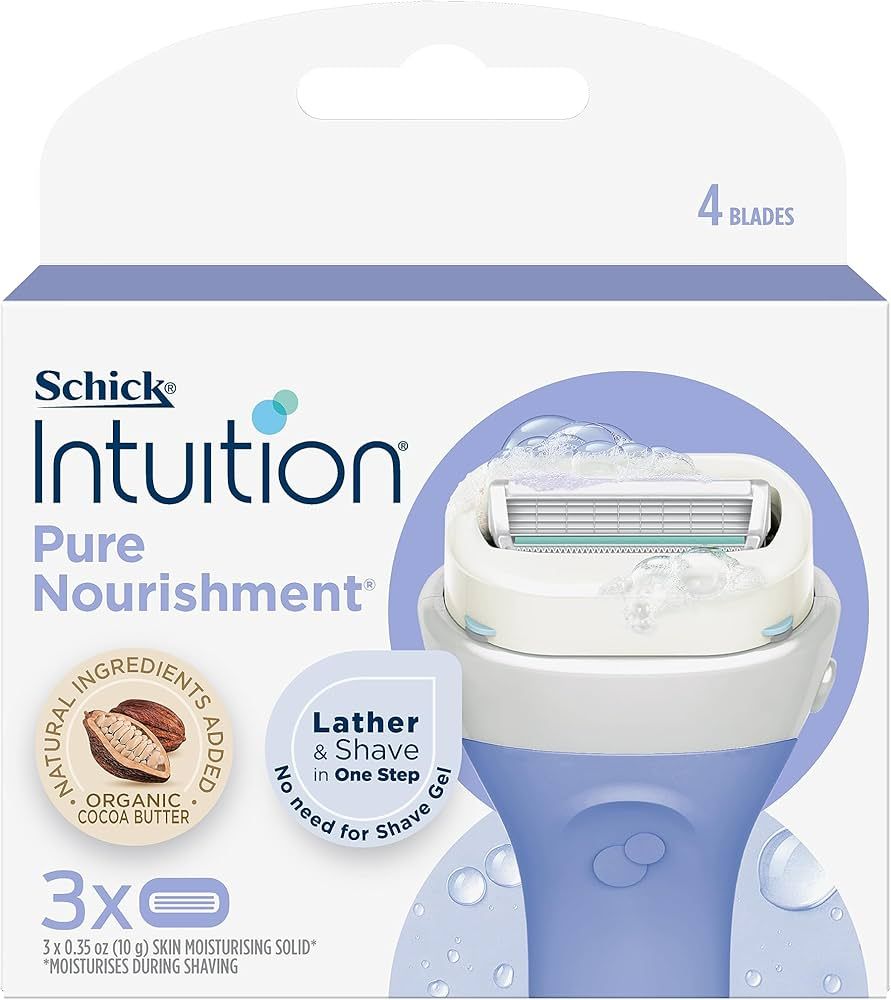 Schick Intuition Pure Nourishment Women's Razor Refills, Pack of 3 | Amazon (US)