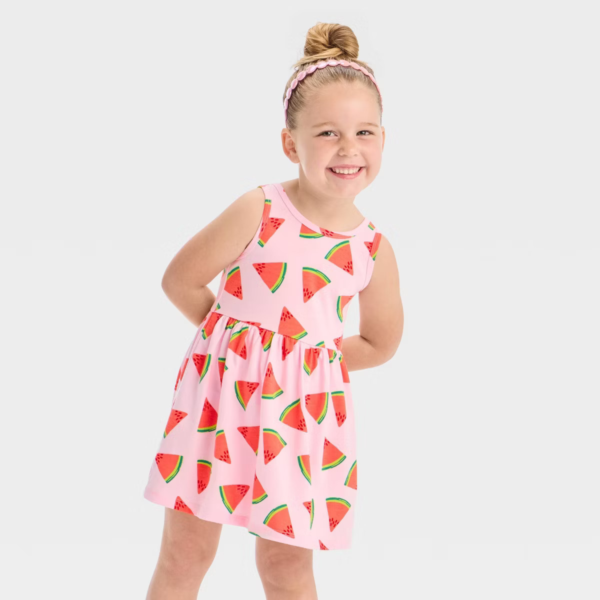 Toddler Girls' Watermelon Tank Dress - Cat & Jack™ Light Pink 4T | Target
