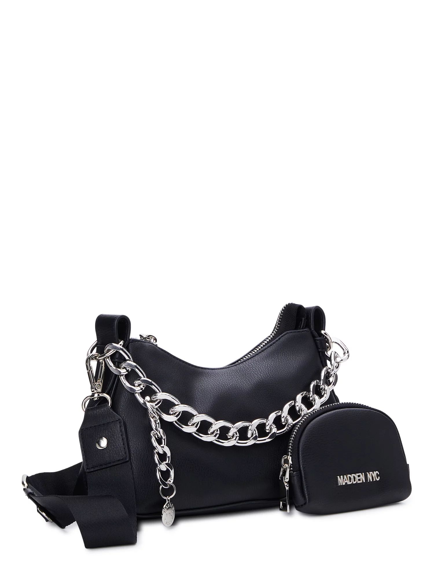 Madden NYC Charm Chain Crossbody Bag with Removable Pouch - Walmart.com | Walmart (US)