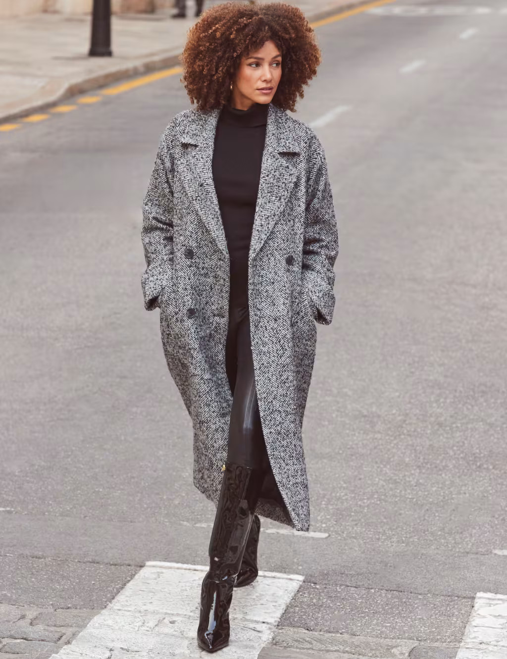 Herringbone Longline Tailored Coat | Marks & Spencer (UK)
