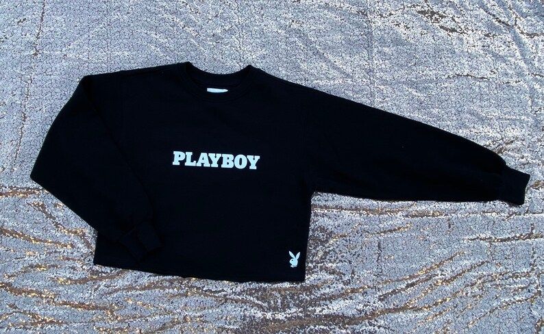 Sexy Playboy Cropped Sweatshirt, TopCrop Hoodie, Loungewear, Streetwear | Etsy (US)