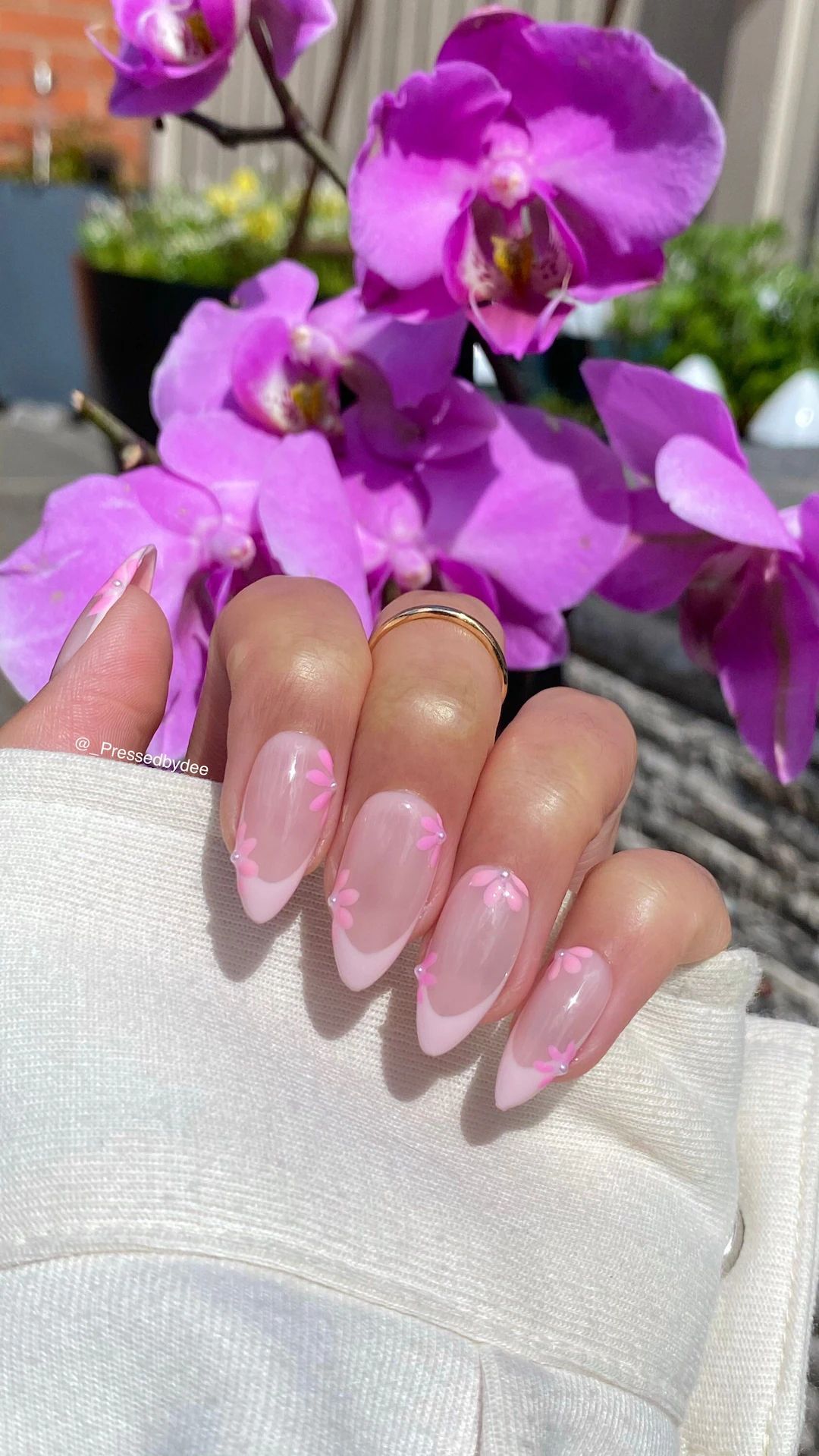 Pearls and Florals Pastel Pink Press on Nails UK - Etsy | Etsy (US)