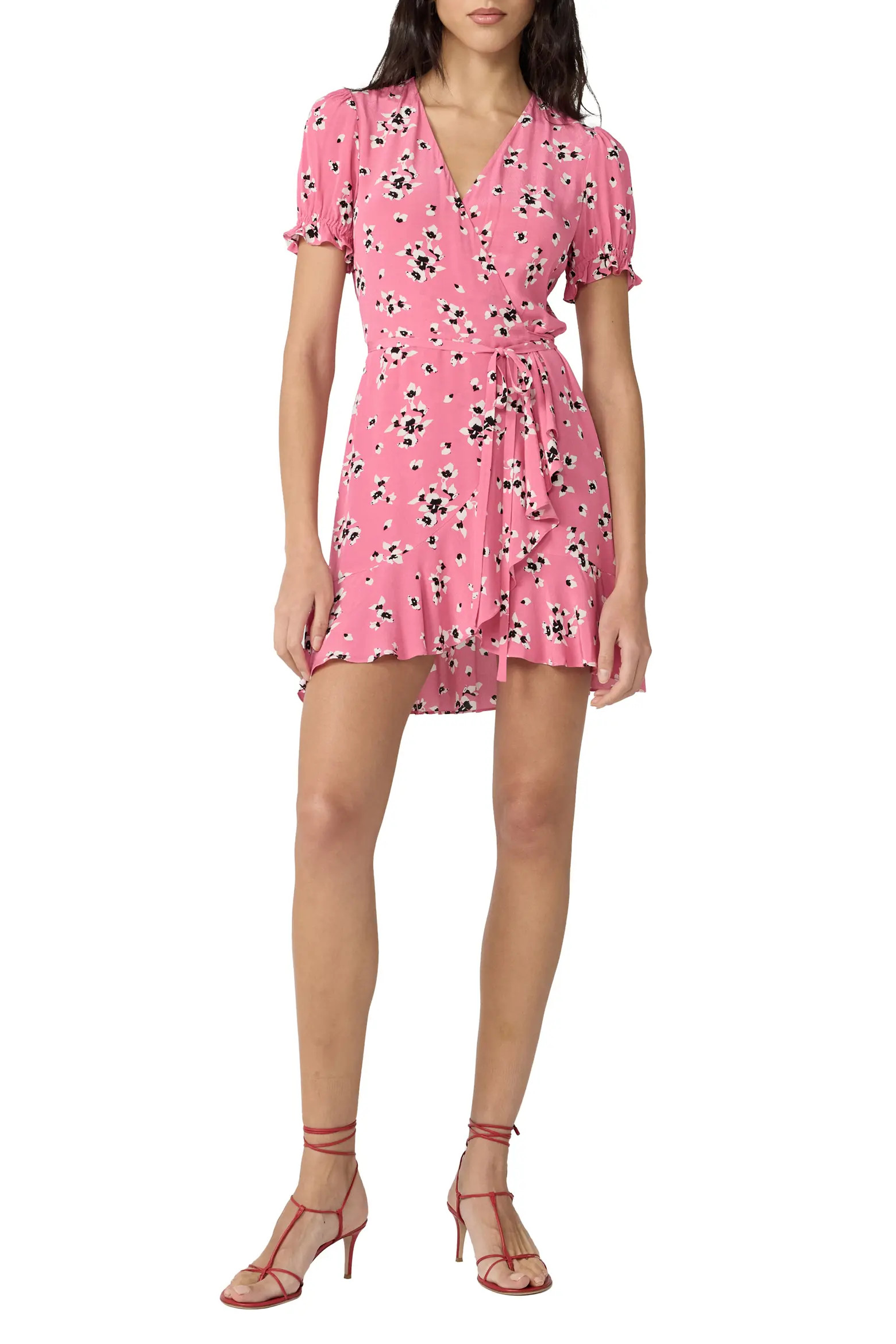 Diane von Furstenberg Emilia Floral Puff Sleeve Wrap Dress (Women) | Nordstromrack | Nordstrom Rack