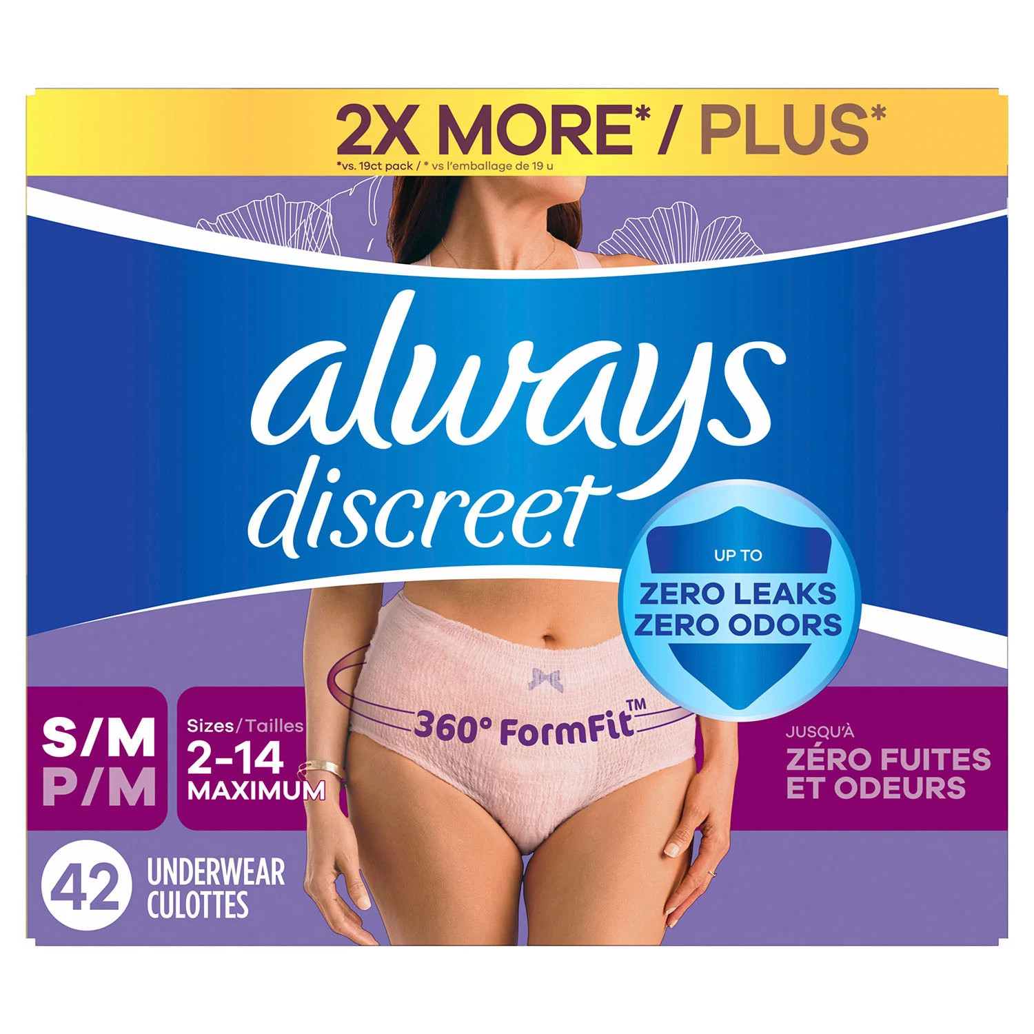 Always Discreet Incontinence Underwear for Women, Maximum, S/M, 42 ct. | Sam's Club
