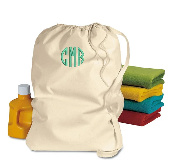 Personalized Large laundry bag, Camp bag, Monogram laundry bag, College student, FREE monogram | Etsy (US)