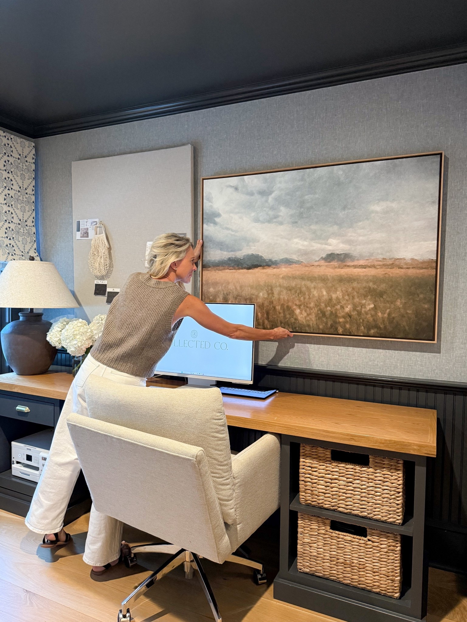 I love creating calm, intentional and inspiring spaces. Cove Prints Summer Storm, 50x35 framed canvas print was the perfect addition to my home office. 🥹🥰

#LTKHome