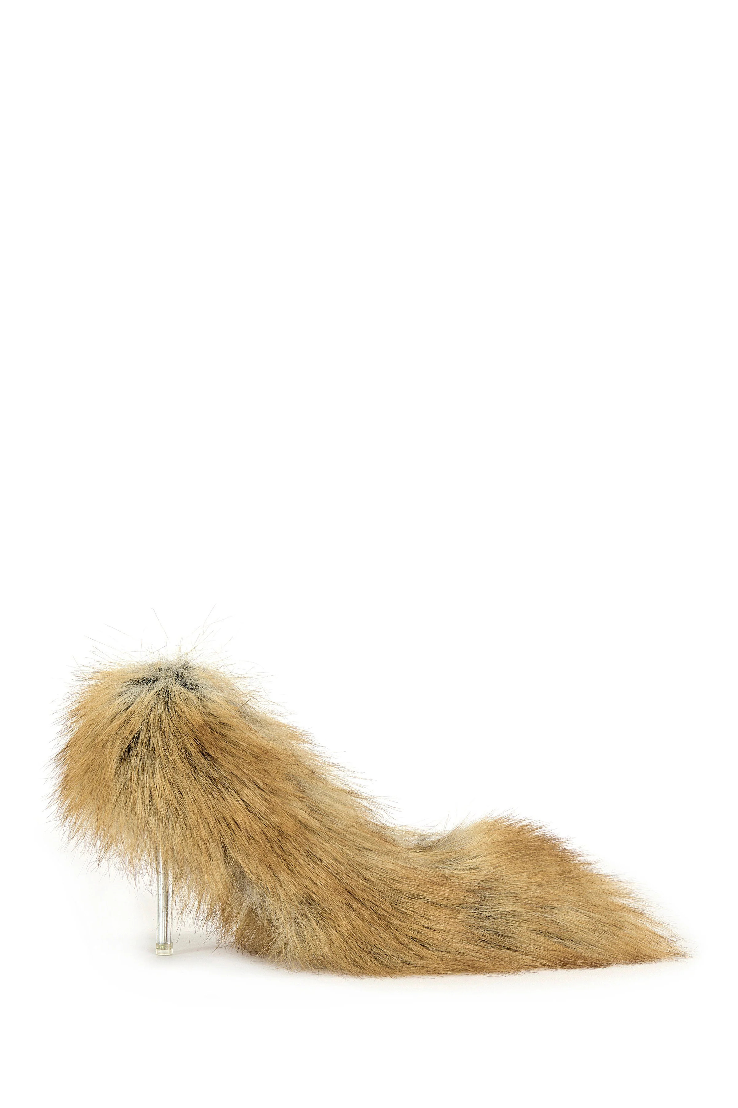 JAMEECK-TAN FAUX RED FOX STILETTO PUMP | Azalea Wang