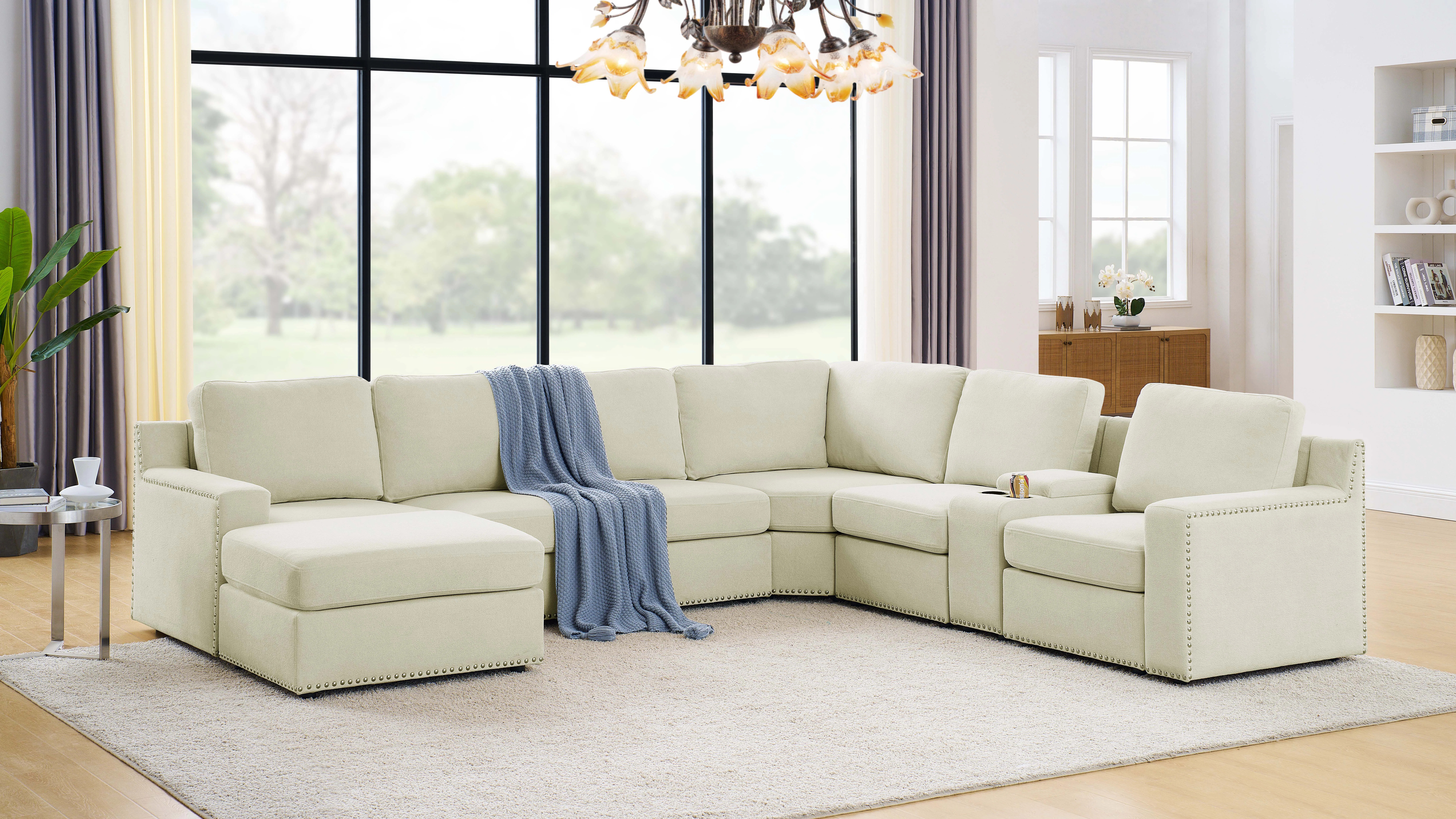 Lark Manor Akshada 8 - Piece Upholstered Sectional & Reviews | Wayfair | Wayfair North America
