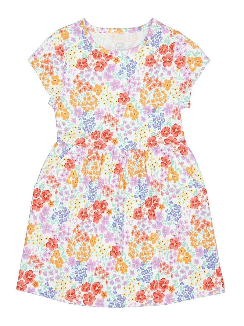 Wonder Nation Girls Short Sleeve Play Dress, Sizes 4-18 & Plus | Walmart (US)