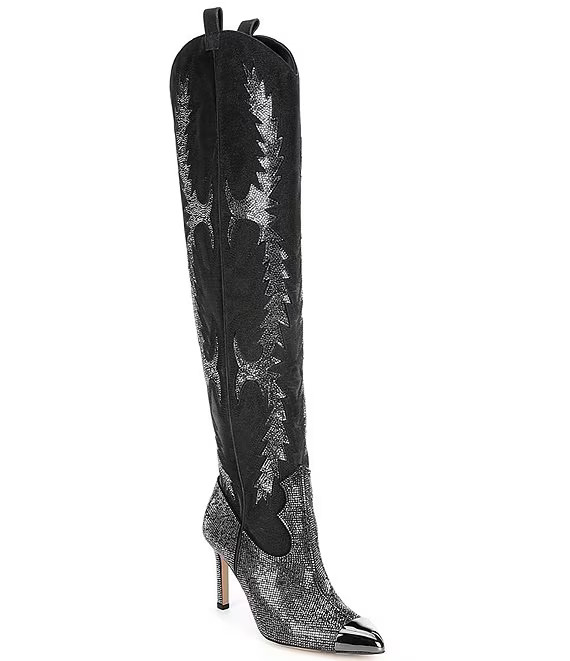Gianni BiniKatyannaTwo Rhinestone Embellished Over-the-Knee Western Dress Boots | Dillard's