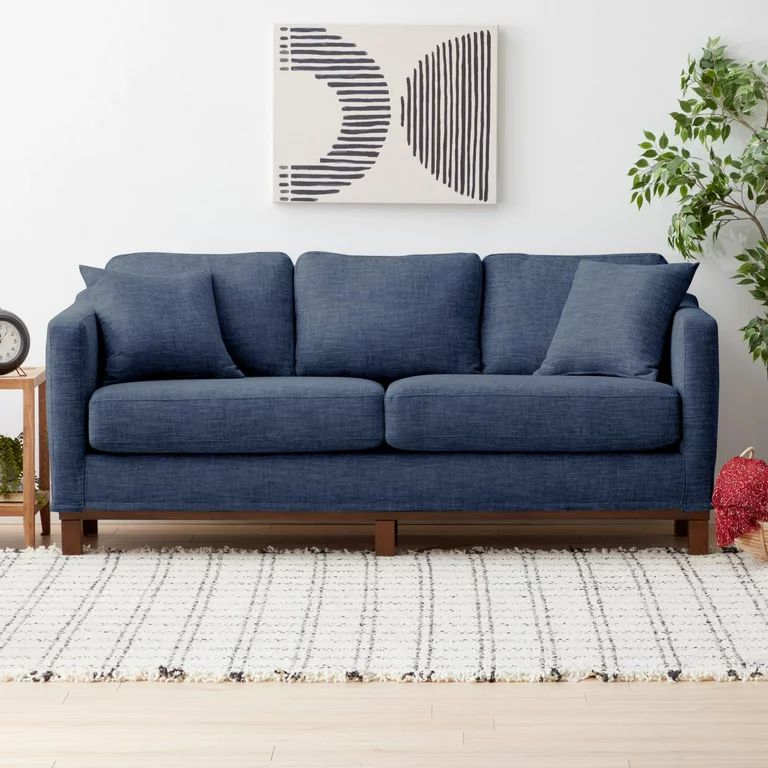 Gap Home Upholstered Wood Base Sofa, Navy | Walmart (US)
