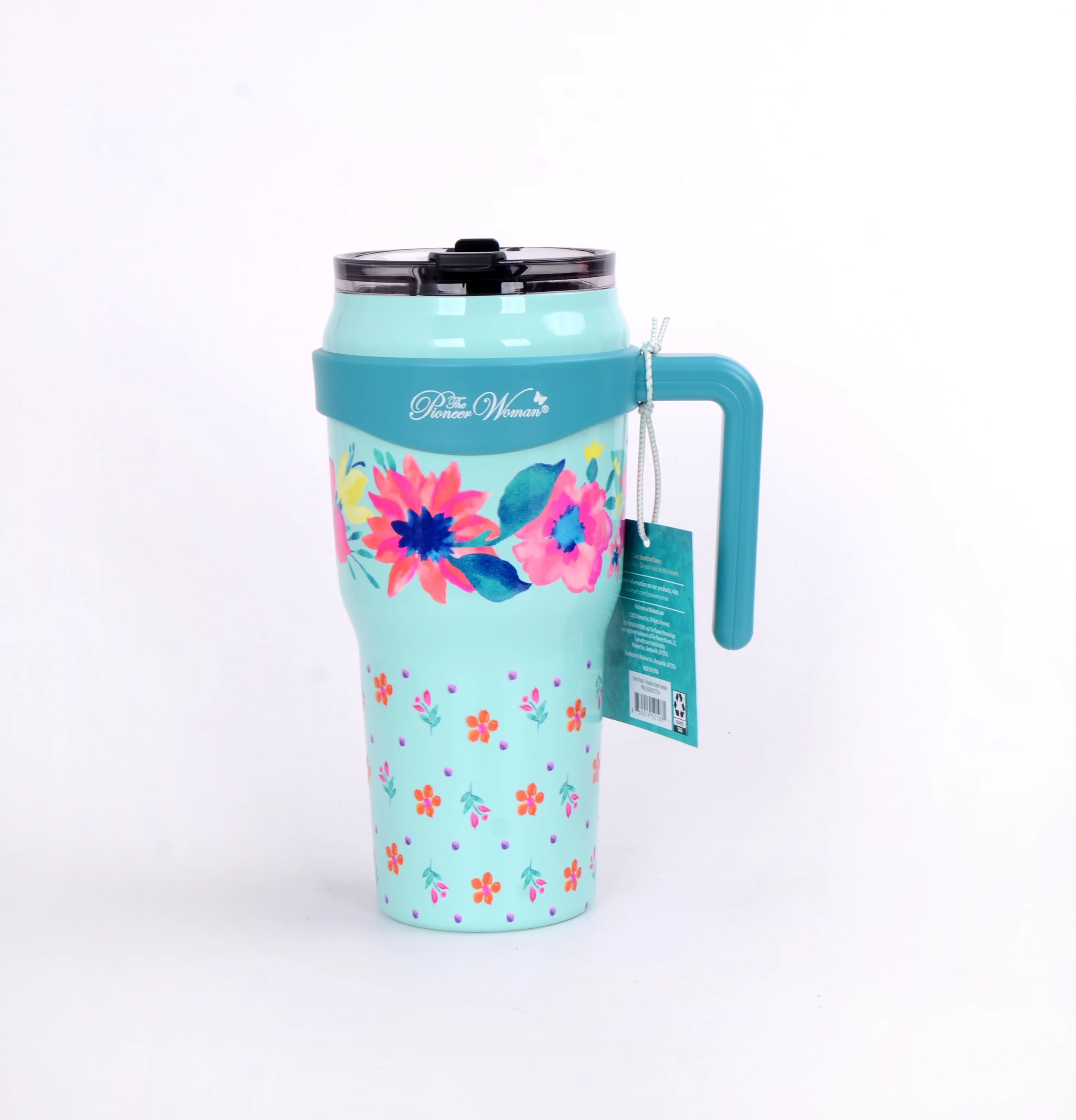 The Pioneer Woman 40oz Stainless Steel Insulated Tumbler Teal Fresh Floral | Walmart (US)