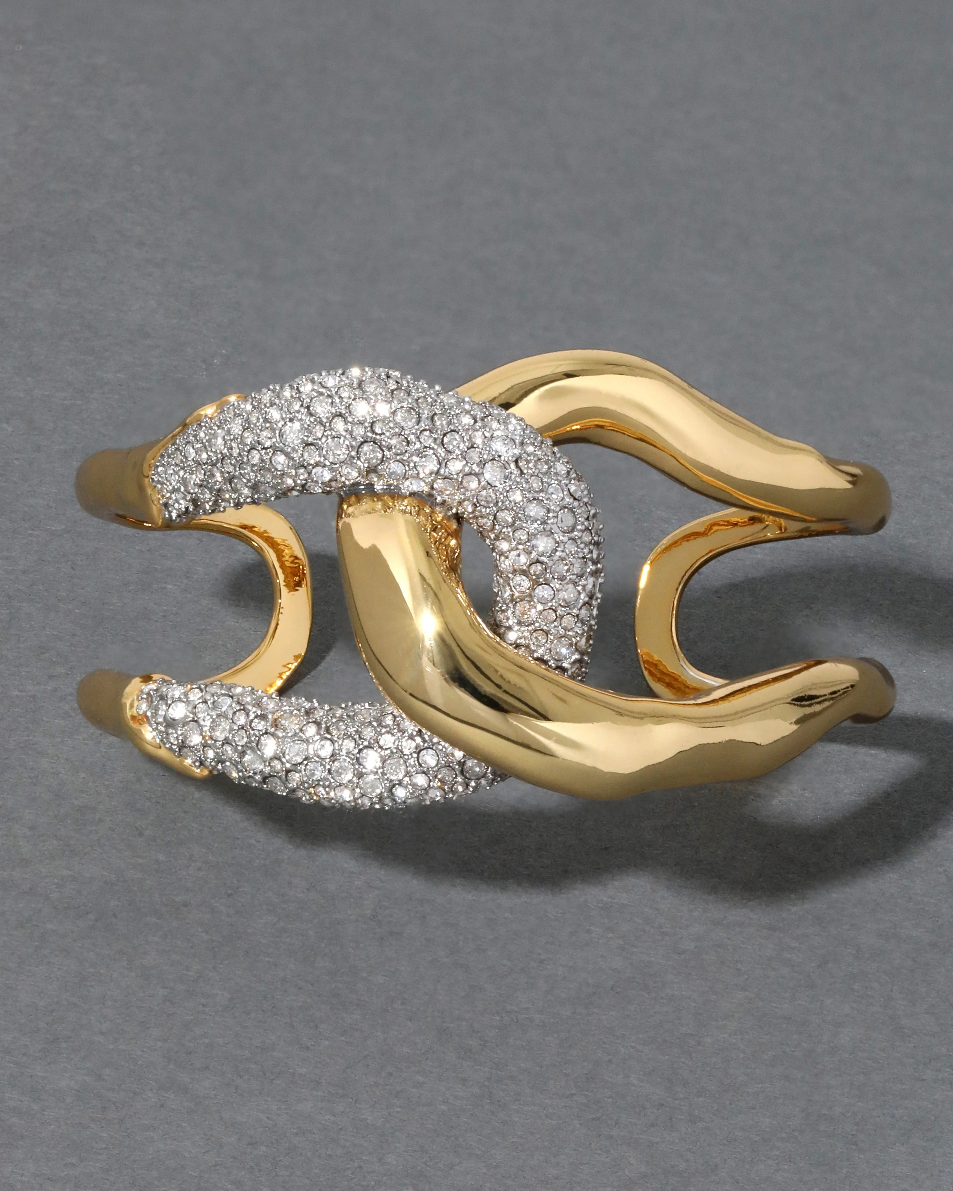 Solanales Gold Crystal Interlocked Cuff Bracelet | Alexis Bittar | Alexis Bittar