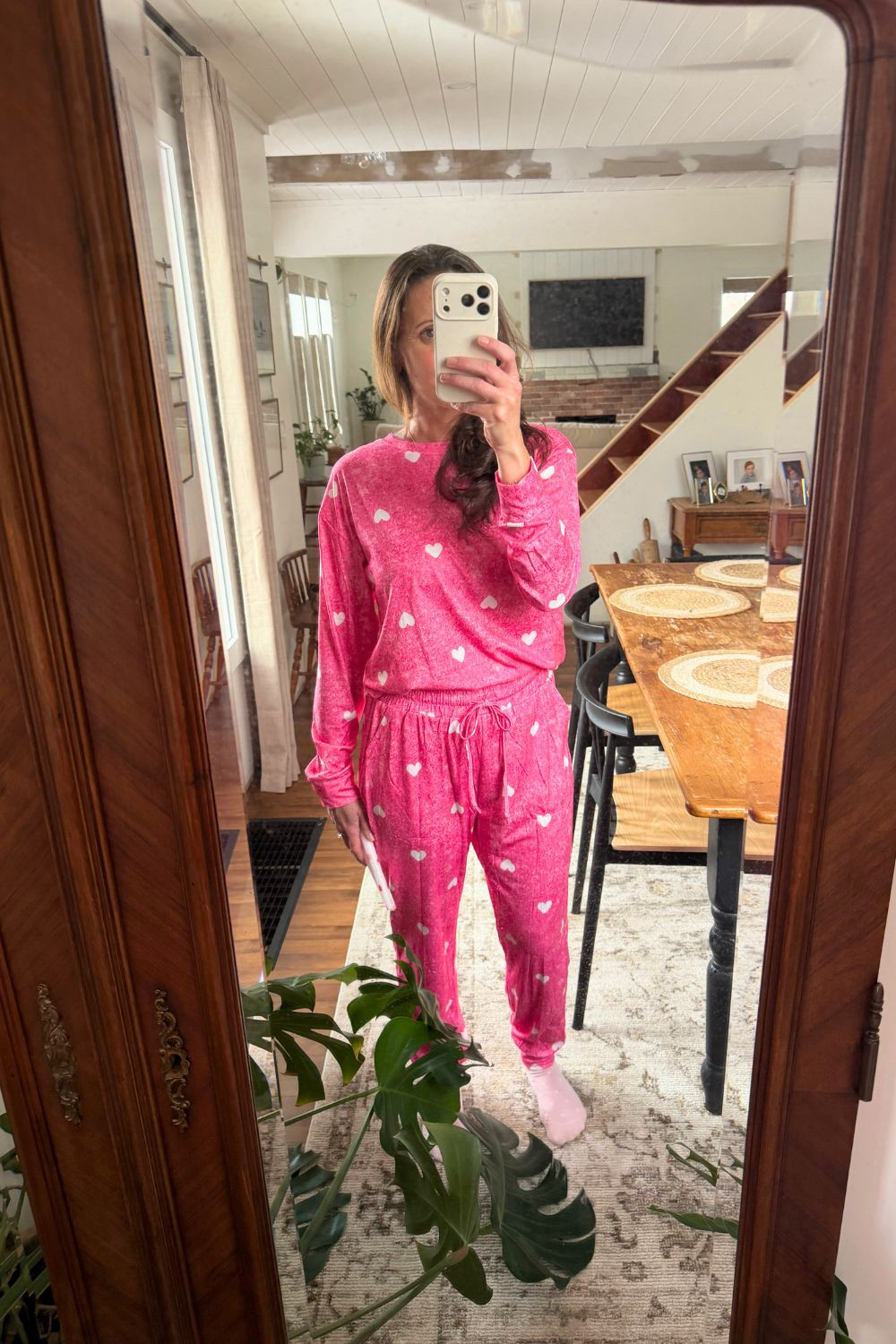 My kind of Valentine's Day Outfit! Cozy heart jammies for the win 💕

#valentinesoutfitwomen #datenightoutfits 

 #LTKootd #LTKmomlife #LTKSeasonal